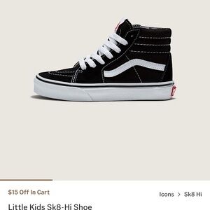Vans Black and White Kids' High-Tops
